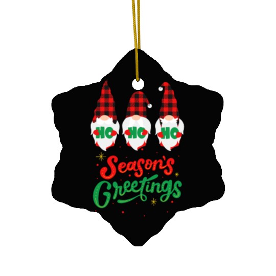 Seasons Greeting With Nome Ceramic Ornaments