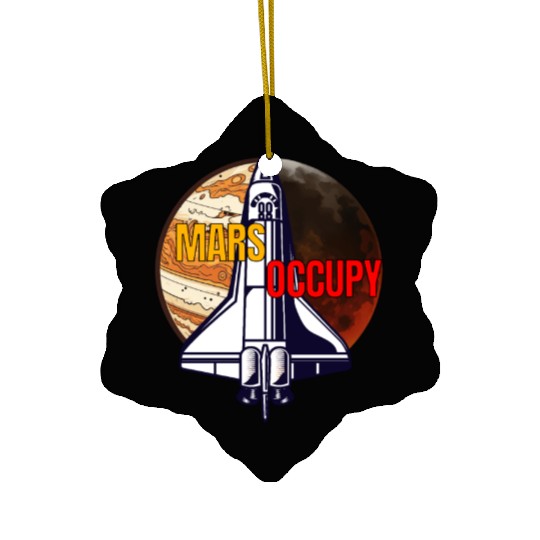 Mars Occupy -Rocket & Planet Space Design Ceramic Ornaments