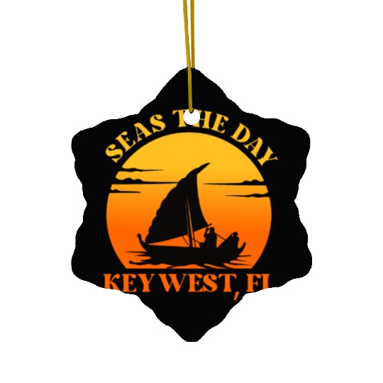 Sunshine-State Florida SEAS DAY KEY-WEST, FL Ceramic Ornaments