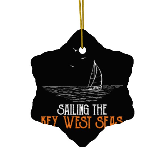 Florida SAILING THE KEY-WEST SEAS Florida Keys Ceramic Ornaments