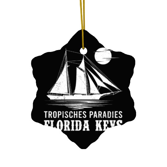 Florida TROPICAL PARADISE KEY-WEST COAST Ceramic Ornaments