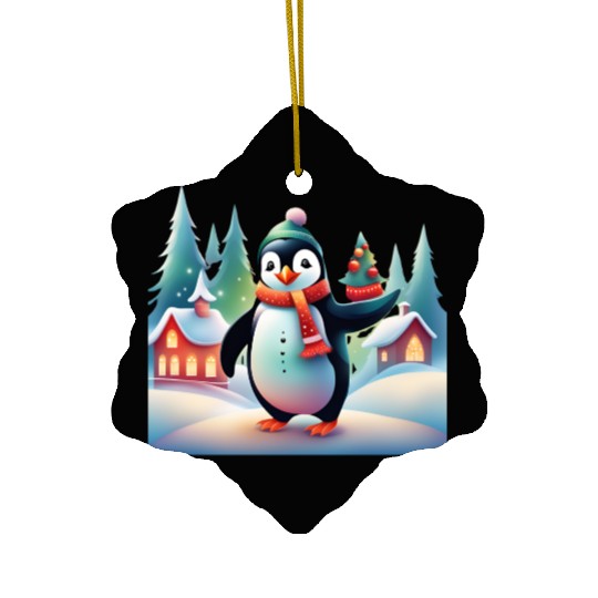 Christmas Merry Christmas For Gift Penguin Snowman Ceramic Ornaments