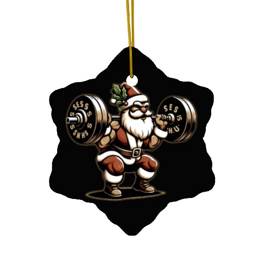 Dear Santa Christmas Gym Training Holiday Workout Ceramic Ornaments