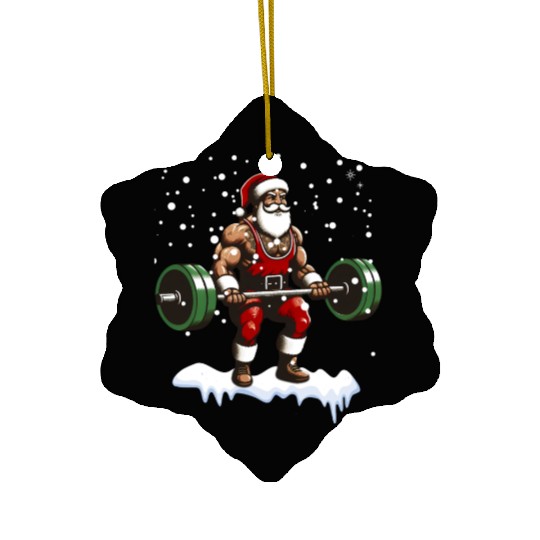 Dear Santa Christmas Gym Training Holiday Workou Ceramic Ornaments
