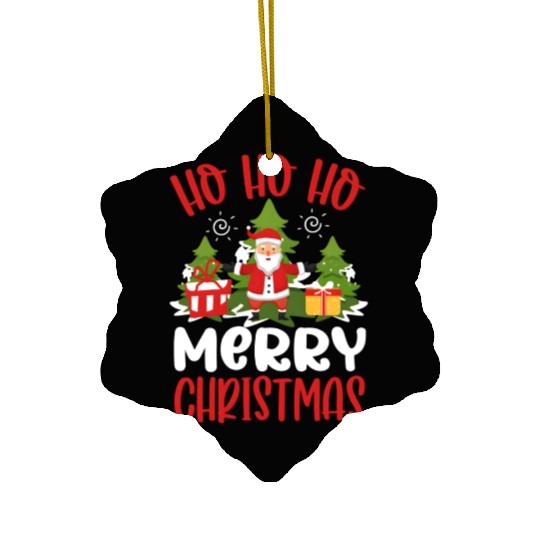 HOHOHO MERRY CHRISTMAS Ceramic Ornaments