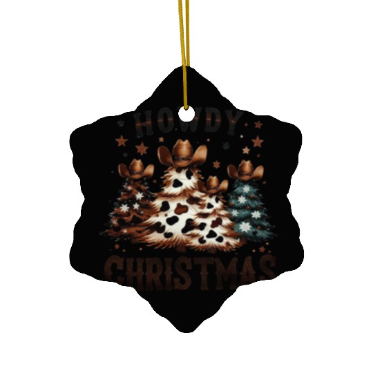 Howdy Christmas, Western Christmas Ceramic Ornaments