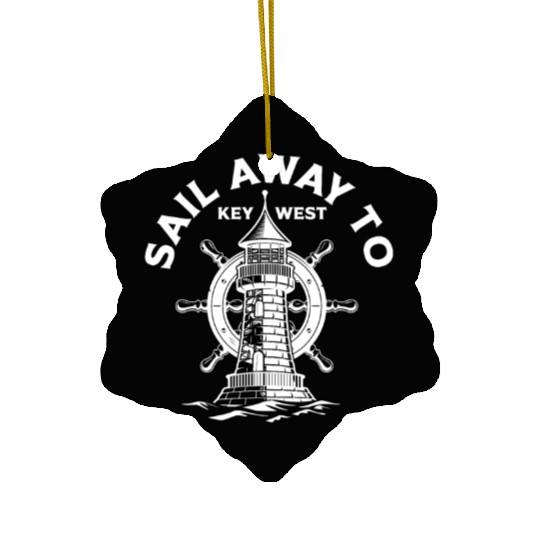 SAIL AWAY TO KEY-WEST Florida Keys Sunshine-State Ceramic Ornaments