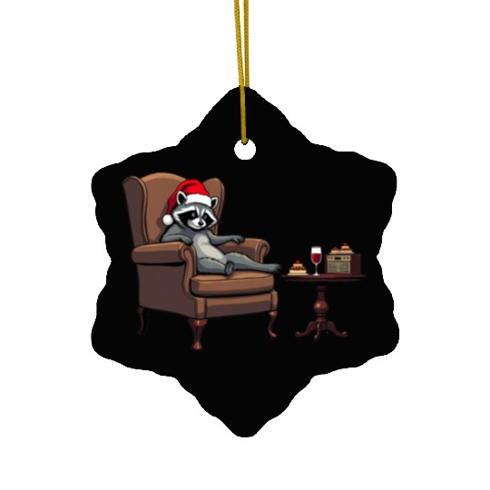 Crazy Raccoon Wine,Cakes Christmas unique Gift Ceramic Ornaments