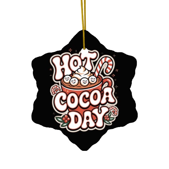 Hot Cocoa Day Ceramic Ornaments