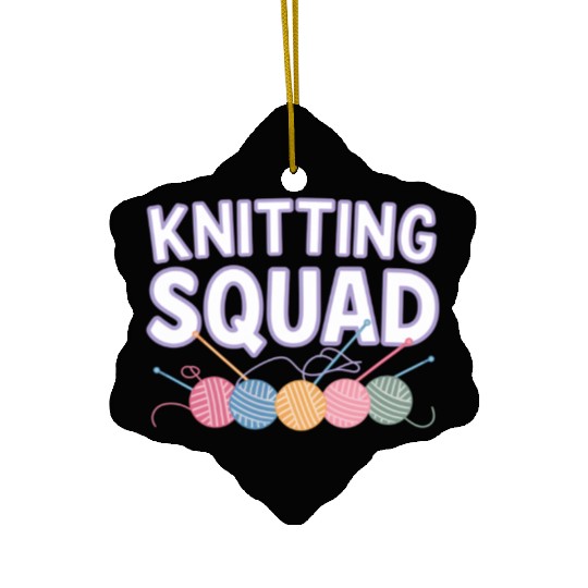 Yarn and Needle Knitting Circle Creative Icon Ceramic Ornaments