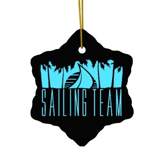 Sailing Team Ship Sun Palm Trees Sunset Sunrise Ceramic Ornaments