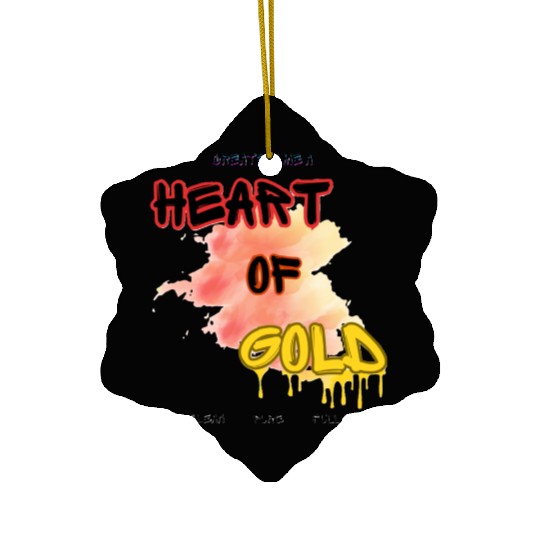 Heart of Gold Ceramic Ornaments
