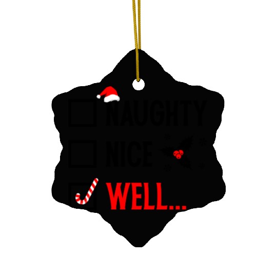 Naughty or Nice Funny Christmas Ceramic Ornaments