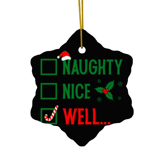 Naughty or Nice Funny Christmas Ceramic Ornaments