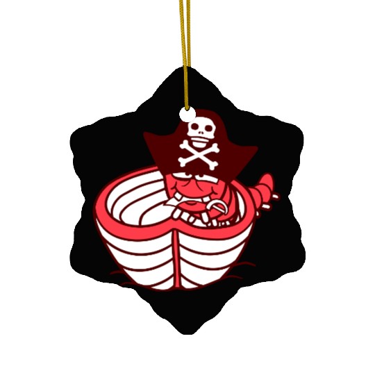 Funny Worm Caterpillar Pirate Sweet Paddle Rowing Ceramic Ornaments