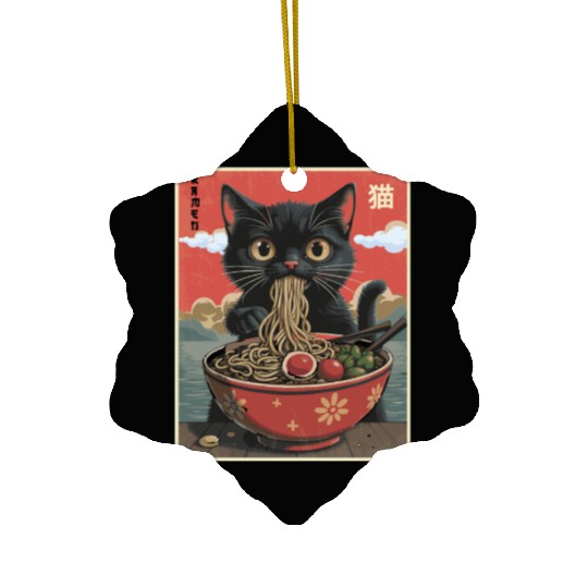 Cat Ramen Japanese Ceramic Ornaments