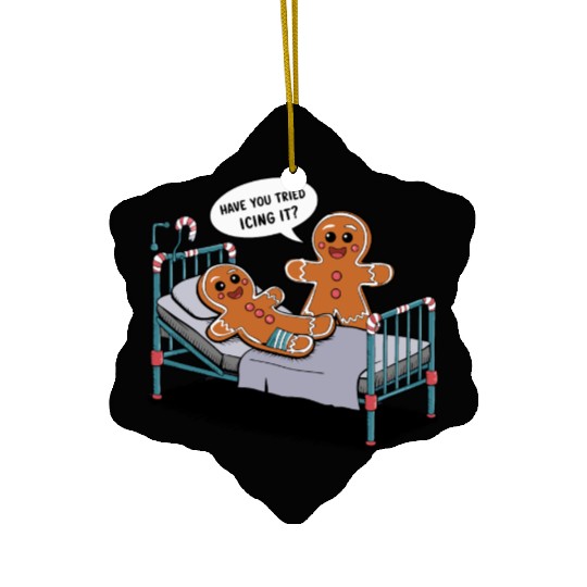 Christmas Gingerbread Hospital Humor Ceramic Ornaments