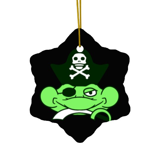 Frog Captain Hat Toad Funny Cool Comic Cartoon Fun Ceramic Ornaments
