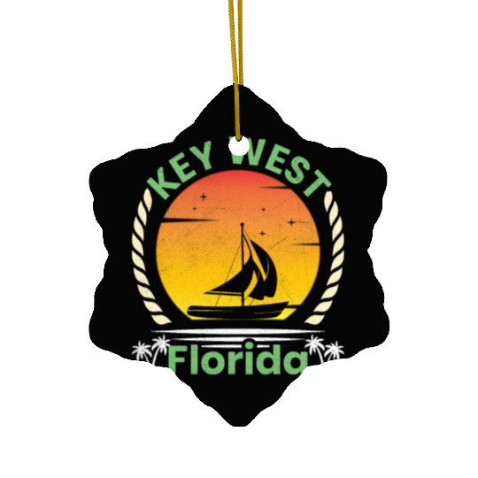 KEY-WEST FLORDIA Sailing West Keys Sailing Outfit Ceramic Ornaments