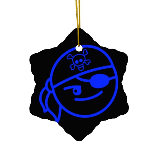 Funny Pirate Face Head Cute Headscarf Cap Toddler Ceramic Ornaments