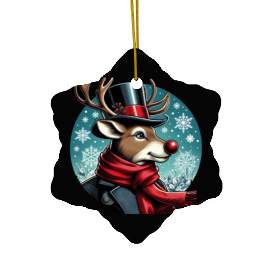 Vintage Red-Nosed Reindeer: Perfect For Christmas Ceramic Ornaments