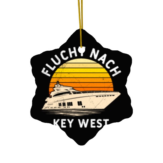 Florida ESCAPE TO KEY-WEST Sailing Florida Ceramic Ornaments