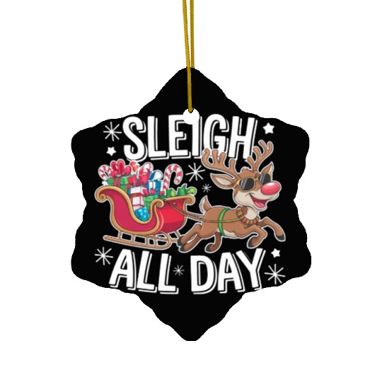 Sleigh All Day Ceramic Ornaments