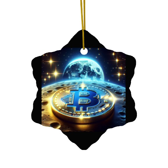 Blue Gold Crypto Coin Ceramic Ornaments