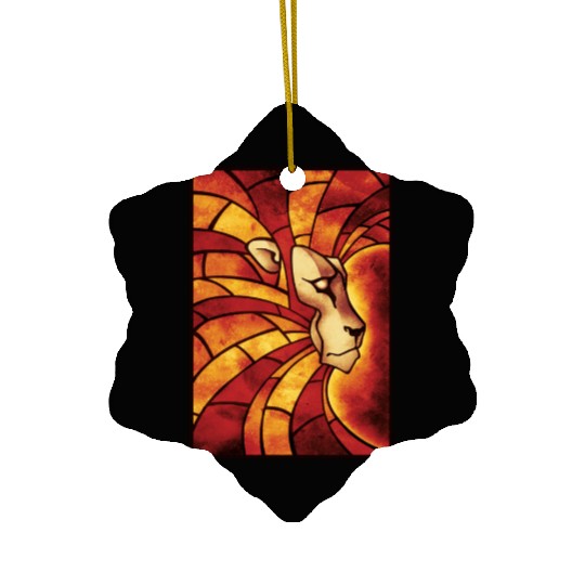 Lion of Judah Mosaic African Lion Rasta Roots Love Ceramic Ornaments