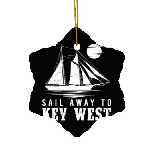 Florida SAIL AWAY TO KEY-WEST Florida Keys Ceramic Ornaments