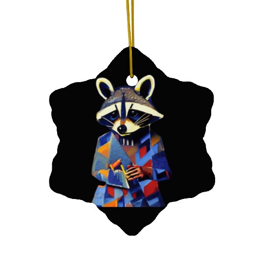 Raccoon businessman Ceramic Ornaments