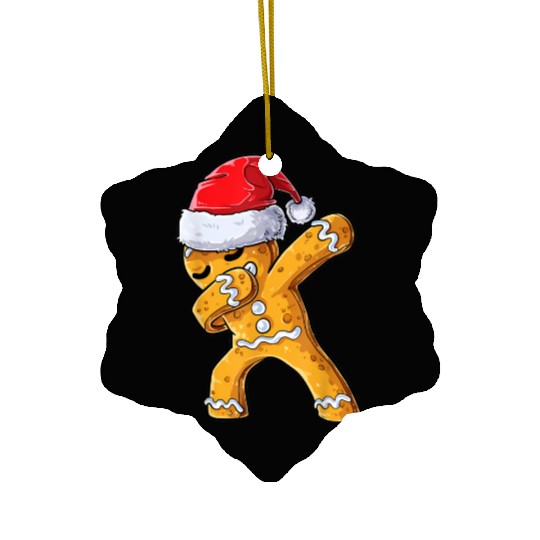 Dabbing Gingerbread Santa Christmas Xmas Cookie Ceramic Ornaments