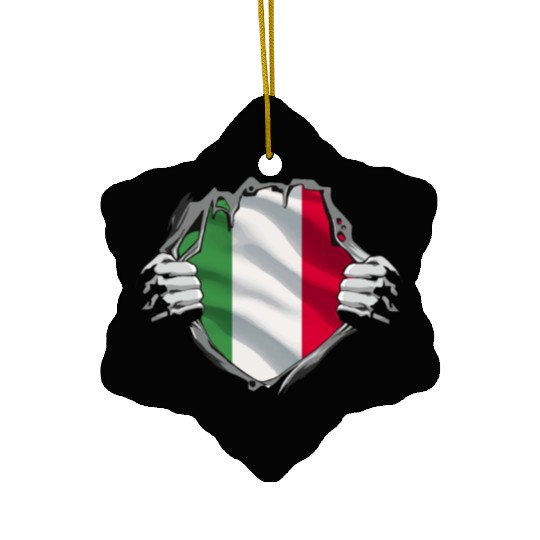 Italian Pride Unveiled: Bold Flag Design Ceramic Ornaments