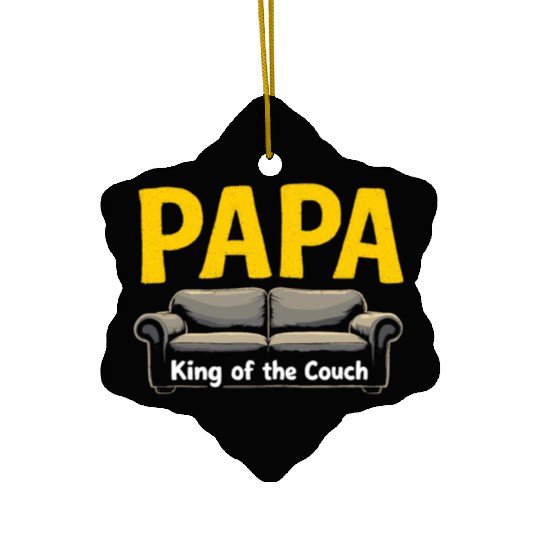 Papa King Of The Couch Funny Dad Saying Fathers Ceramic Ornaments