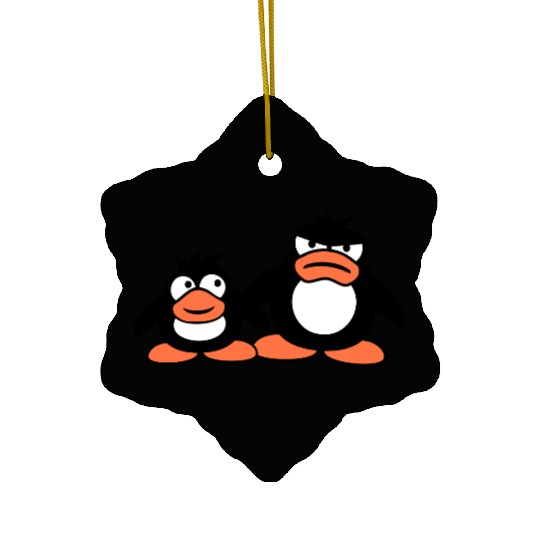 Penguin Two Friends 2 Team Big Brother Angry Crew Ceramic Ornaments