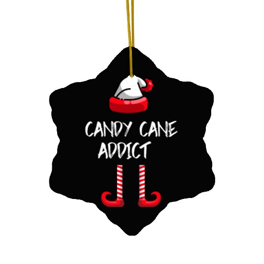 Candy Cane Addict Funny Christmas Ceramic Ornaments