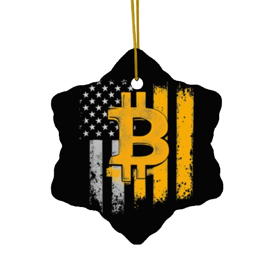 American Bitcoin Blockchain Cryptocurrency BTC Ceramic Ornaments