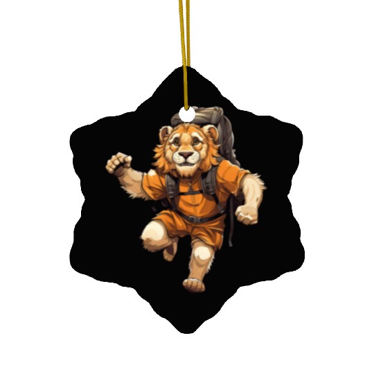 Lion Hiking / Mountaineering Lion Ceramic Ornaments