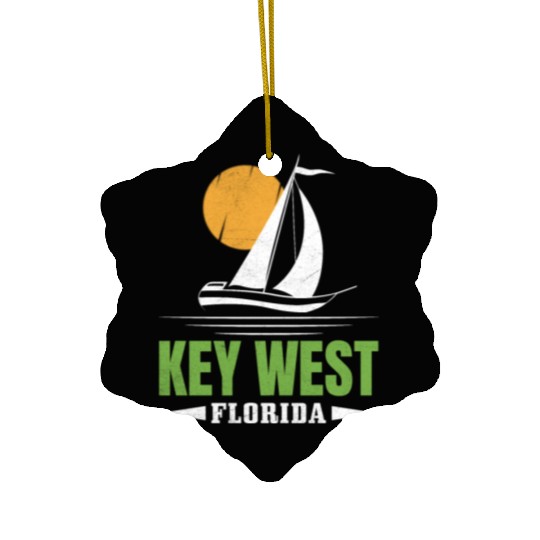 KEY-WEST FLORDIA Sailing West Keys Sailing Outfit Ceramic Ornaments