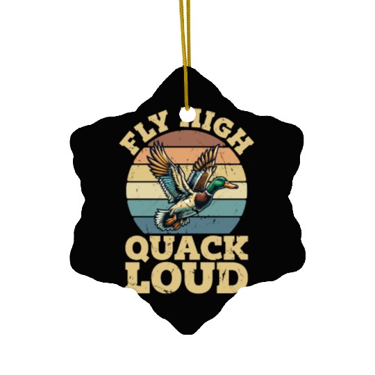 Mallard Duck Fly High Quack Loud Retro Water Bird Ceramic Ornaments