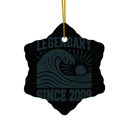 Legendary Since 2009 Birthday Vibes Ceramic Ornaments