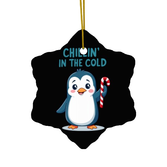 Chillin' Penguin Winter Fun Ceramic Ornaments