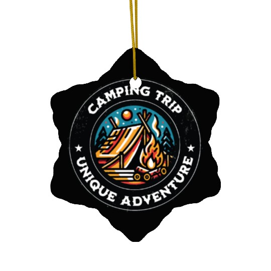 Camping Trip Young Adventures Ceramic Ornaments