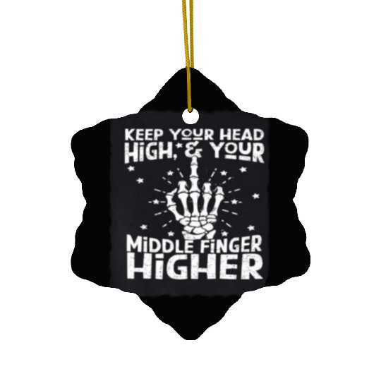 Middle Finger Higher Ceramic Ornaments