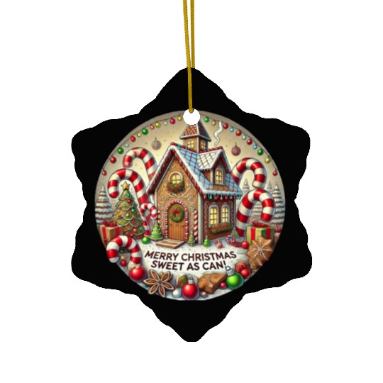 Gingerbread House Christmas Delight Ceramic Ornaments
