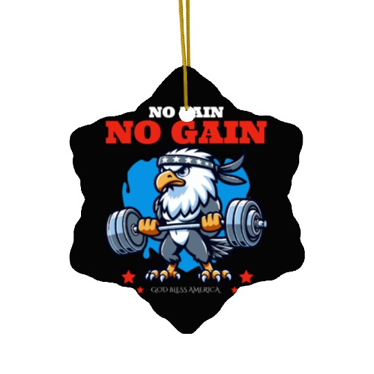 No Pain No Gain Bodybuilding USA America Ceramic Ornaments