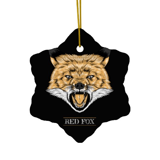 Red Fox Illustration Ceramic Ornaments
