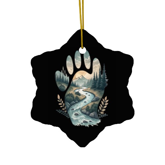 Eternal Bond: Hand to Paw River Connection Ceramic Ornaments