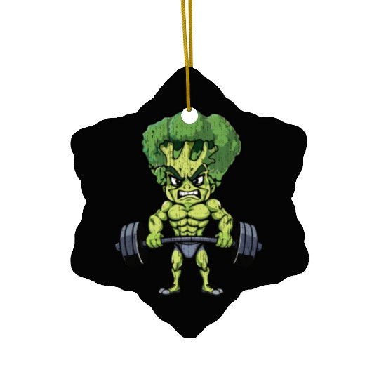 funny broccoli gym bodybuilding Ceramic Ornaments