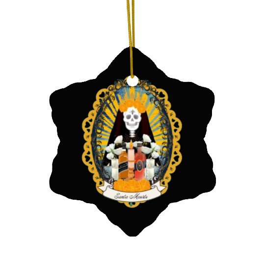Regal Santa Muerte Ceramic Ornaments